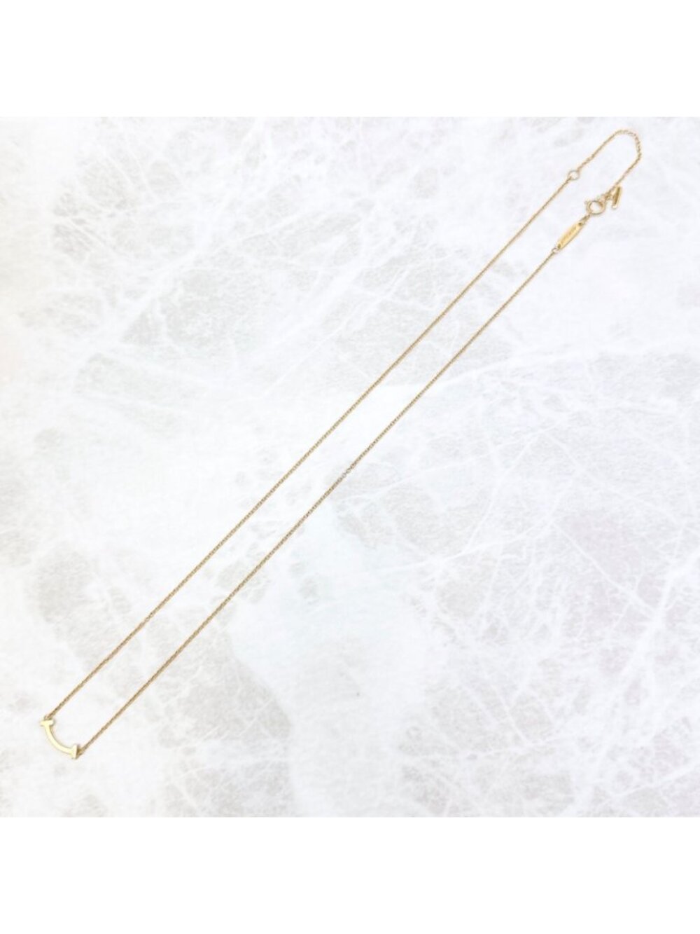 Tiffany & Co T Smile Mini Yellow Gold Necklace - Picture 4 of 8